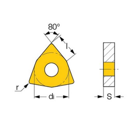 ISCAR WNMZ 06T304-RF IC570 Insert - Gambar 2