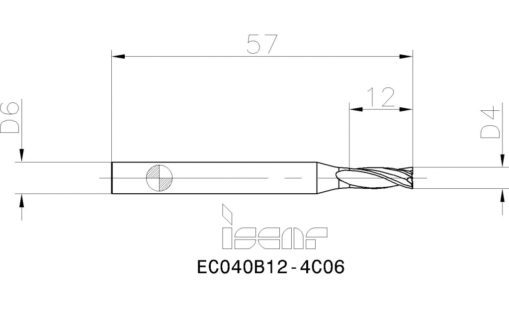ISCAR EC040 B12-4C06 IC900 Endmill - PT Graha Multisarana Mesindo
