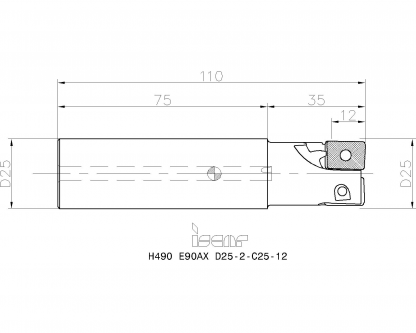 ISCAR H490 E90AX D25-2-C25-12 Holder