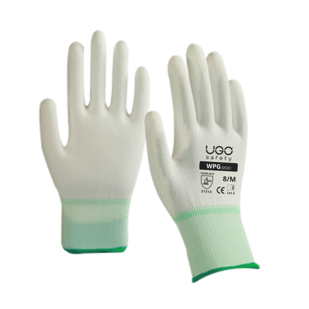UGO SAFETY WPG200 White PU Coated Gloves