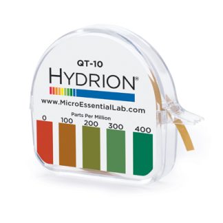 Micro Essential Laboratory QT-10 Hydrion Quat Test Paper 0-400 PPM - Micro Essential Lab