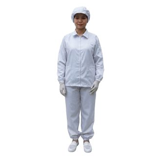 Devall Clean room Jaket + Celana ESD Putih